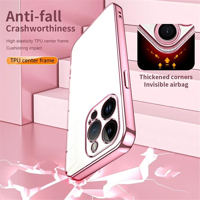 For iPhone 14 Pro TPU Case Electroplated Protective Slim Phone Cover - Transparent - 7