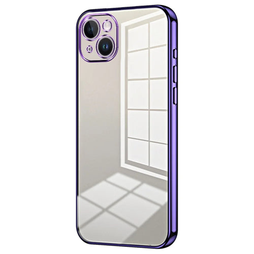 For iPhone 14 Plus TPU Case Electroplated Protective Phone Cover - Purple - 1