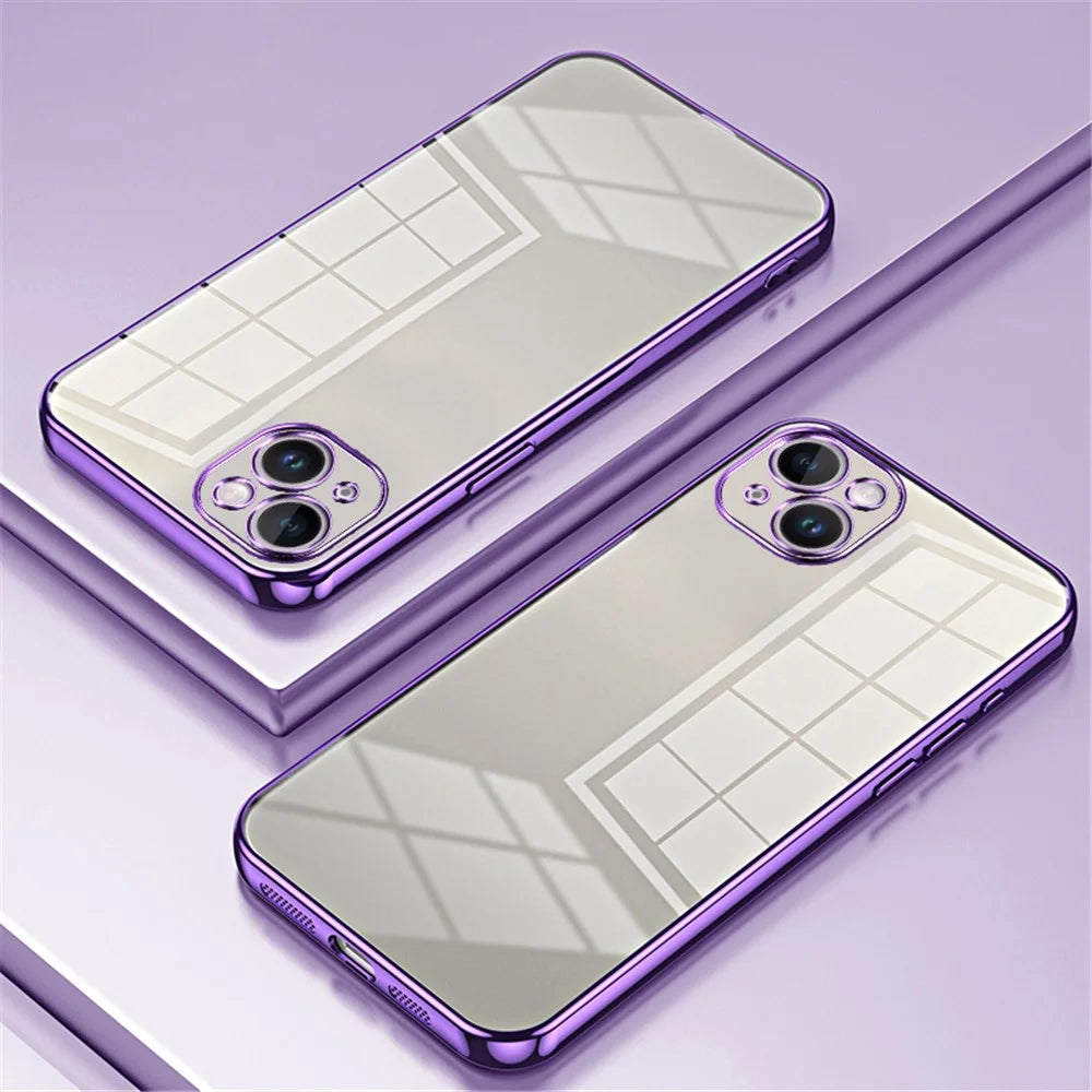 For iPhone 14 Plus TPU Case Electroplated Protective Phone Cover - Purple - 2