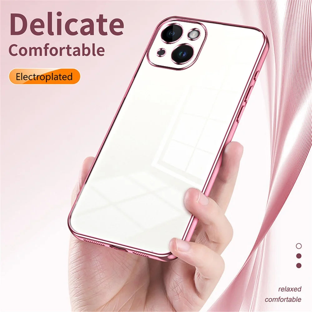 For iPhone 14 Slim Case Electroplating Anti-Fall TPU Phone Cover - Purple - 6