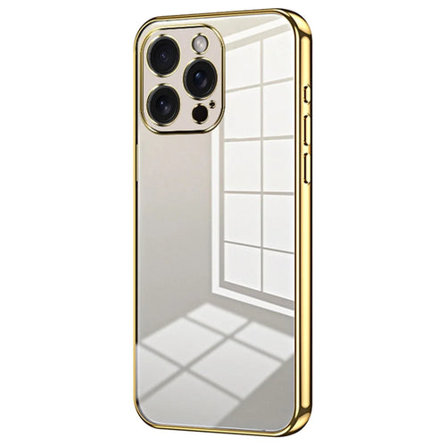 For iPhone 15 Pro Max Electroplating Case Anti-Scratch TPU Phone Protector - Gold - 1
