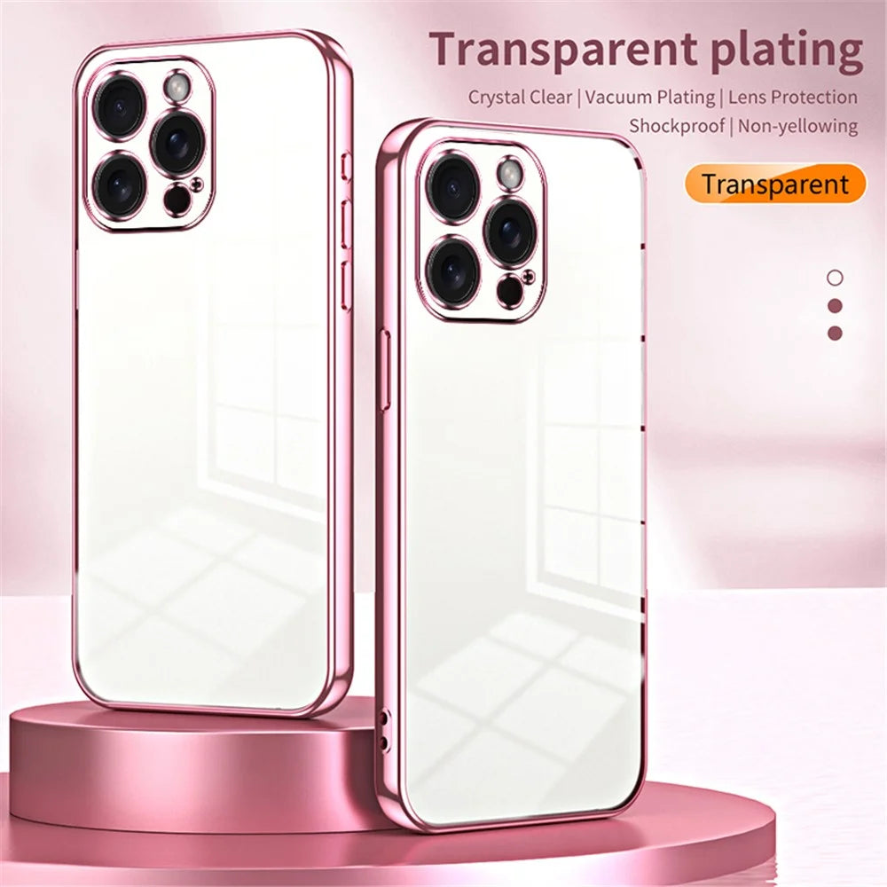 For iPhone 15 Pro Max Electroplating Case Anti-Scratch TPU Phone Protector - Gold - 3