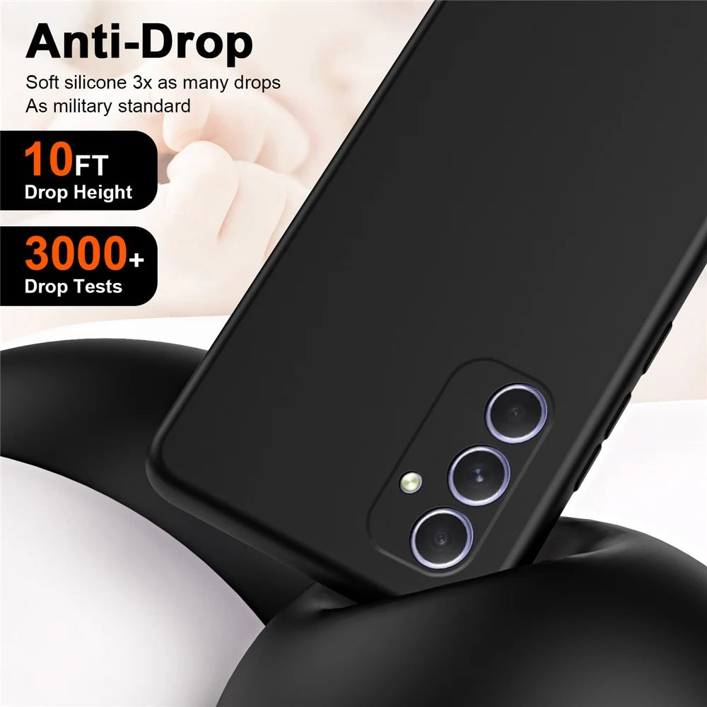 For Samsung Galaxy A55 5G Phone Case Rubberized TPU Cover 2.2mm Thickness - Black - 3