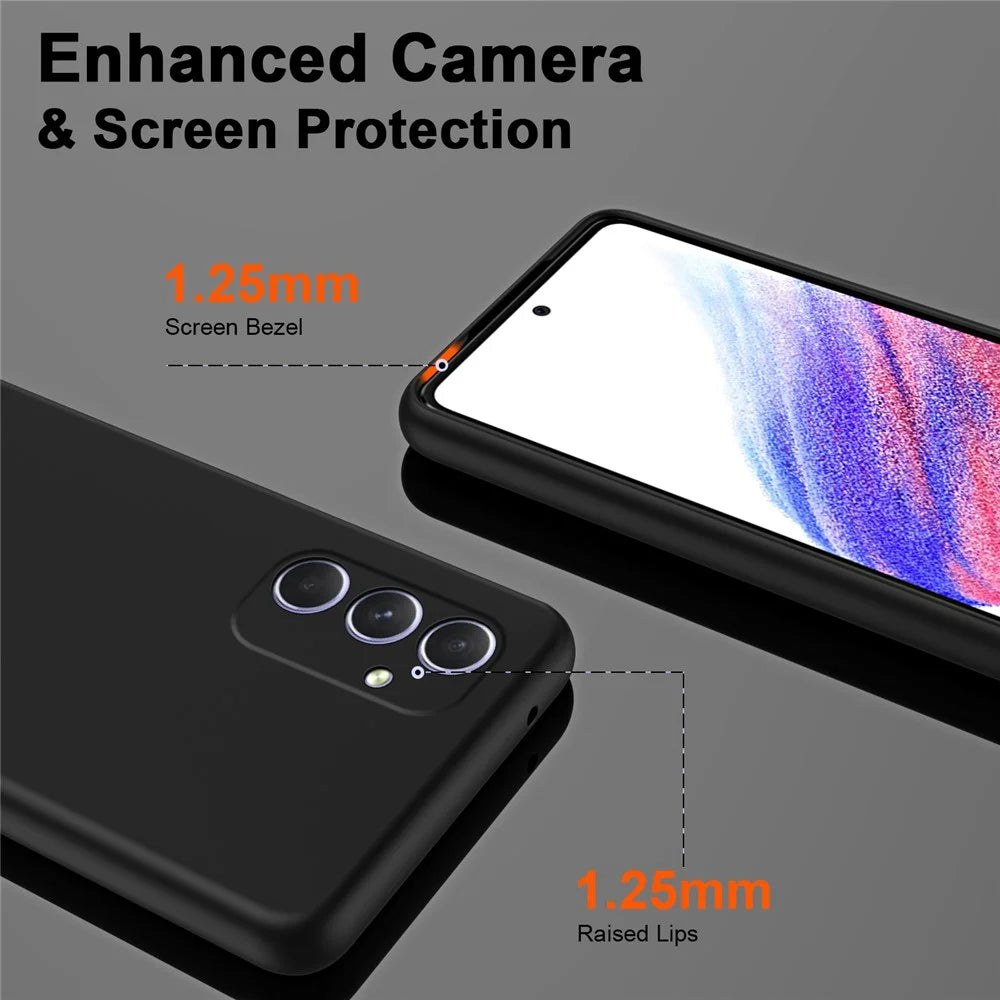 For Samsung Galaxy A55 5G Phone Case Rubberized TPU Cover 2.2mm Thickness - Black - 6