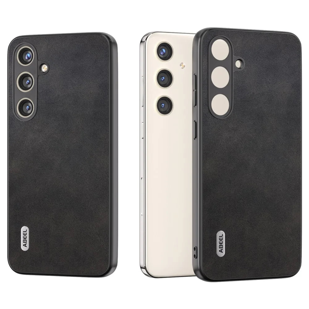 ABEEL For Samsung Galaxy S24+ Case Cowhide Texture Shockproof Protective Phone Cover - Black - 2