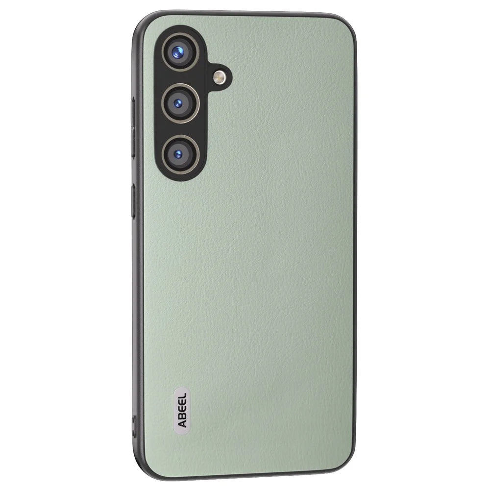 ABEEL For Samsung Galaxy S24+ Phone Case Ecological Texture Leather Cover Soft Touch - Green - 1