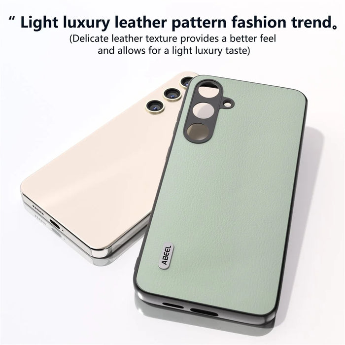 ABEEL For Samsung Galaxy S24+ Phone Case Ecological Texture Leather Cover Soft Touch - Green - 4