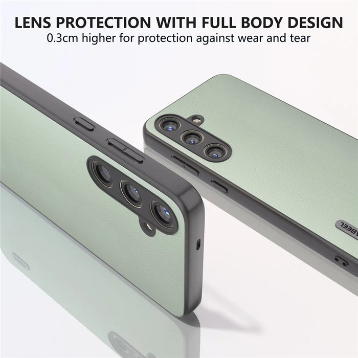 ABEEL For Samsung Galaxy S24+ Phone Case Ecological Texture Leather Cover Soft Touch - Green - 5