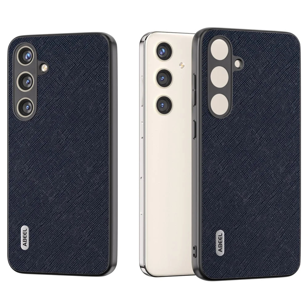 ABEEL For Samsung Galaxy S24+ Cross Texture Case Impact-Resistant Mobile Phone Cover - Blue - 2