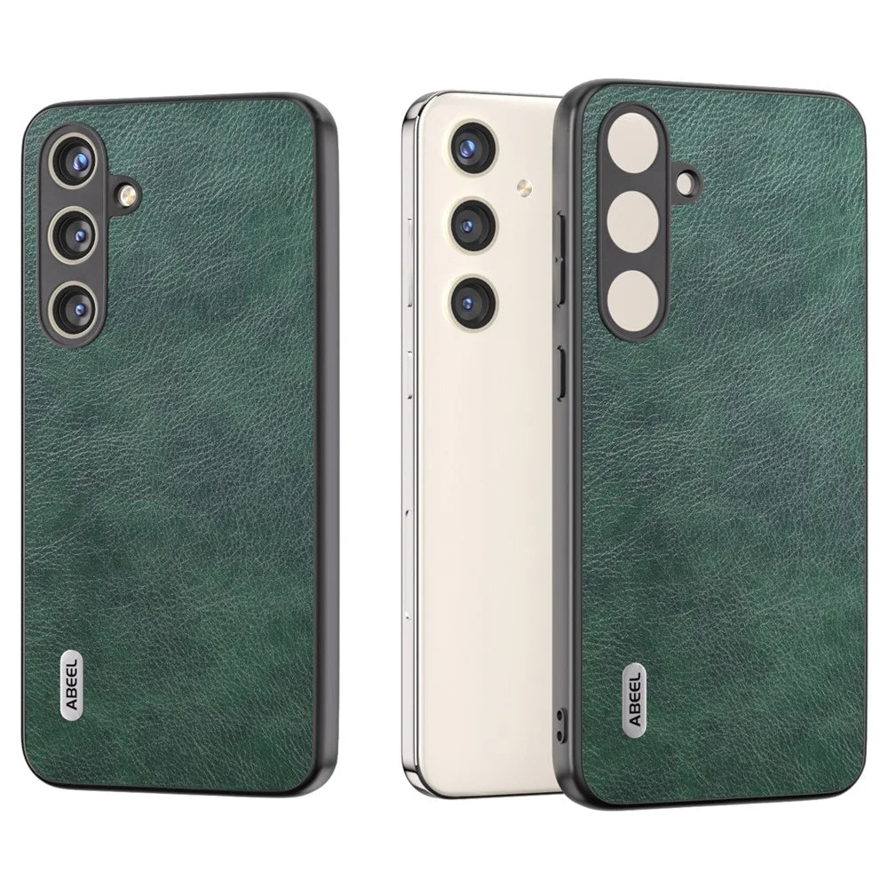 ABEEL For Samsung Galaxy S24+ Anti-Scratch Cover PU Leather Phone Case Litchi Texture - Green - 2