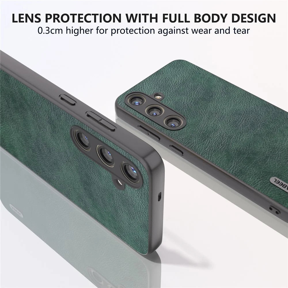 ABEEL For Samsung Galaxy S24+ Anti-Scratch Cover PU Leather Phone Case Litchi Texture - Green - 5