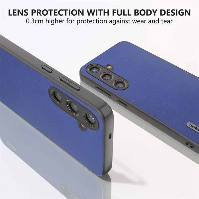 ABEEL For Samsung Galaxy S24+ Phone Case PU Leather+PC+TPU Back Cover Drop Protection - Dark Blue - 5