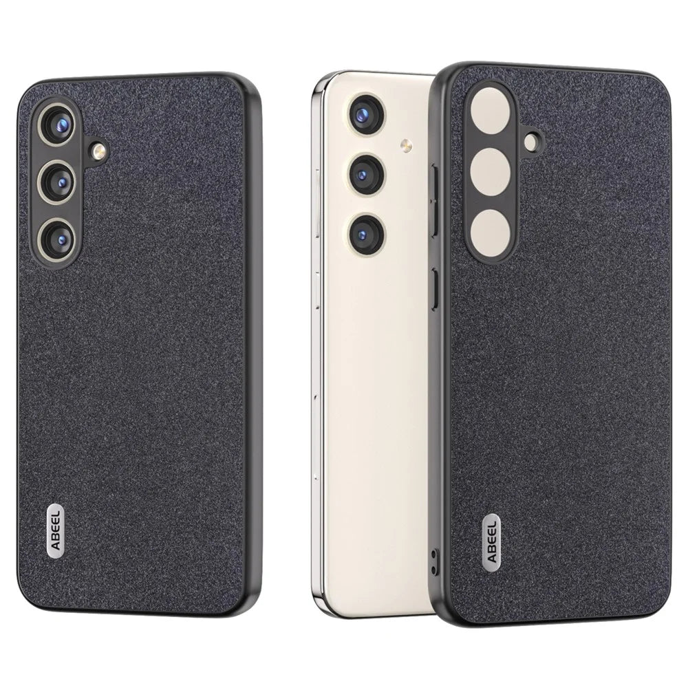 ABEEL For Samsung Galaxy S24+ Glitter Surface Phone Case PU Leather Anti-Scratch Back Cover - Black - 2