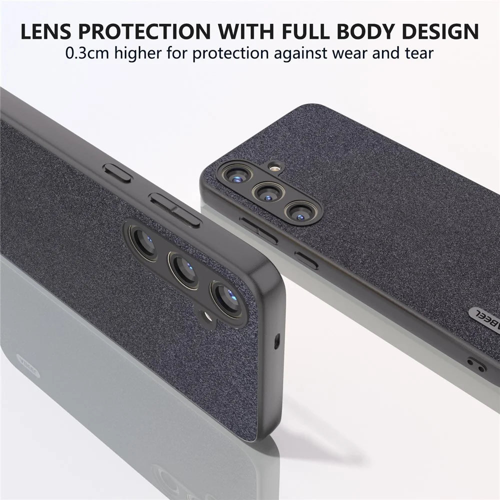 ABEEL For Samsung Galaxy S24+ Glitter Surface Phone Case PU Leather Anti-Scratch Back Cover - Black - 5