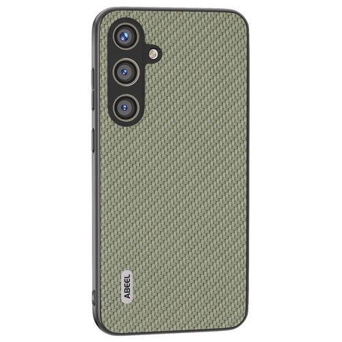 ABEEL for Samsung Galaxy S24+ Shockproof Shell Carbon Fiber Texture Leather Phone Case - Green - 1