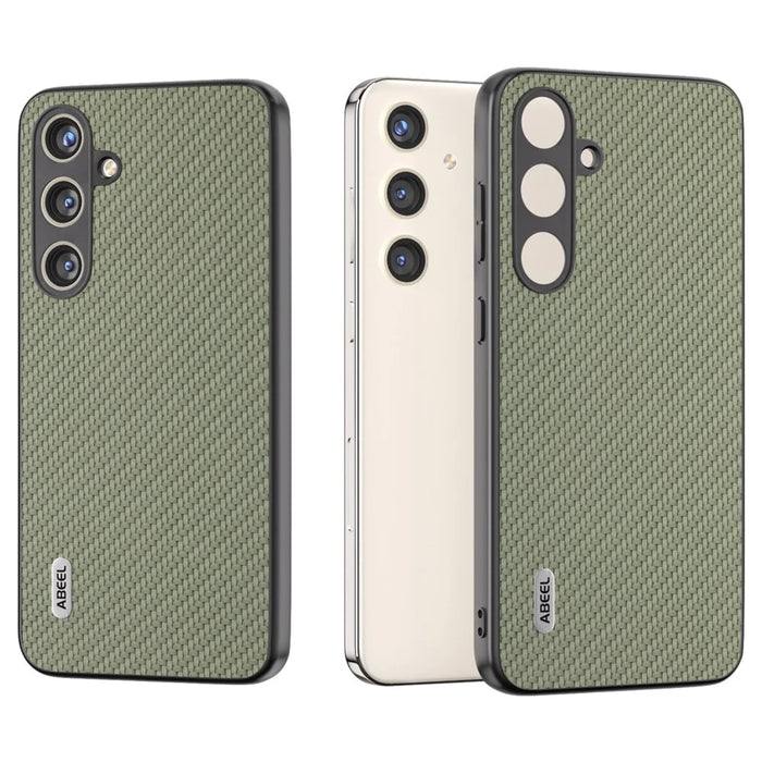 ABEEL for Samsung Galaxy S24+ Shockproof Shell Carbon Fiber Texture Leather Phone Case - Green - 2
