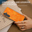 ABEEL For Samsung Galaxy S24 Litchi Texture Back Case PU Leather Coated PC+TPU Phone Cover - Orange - 6