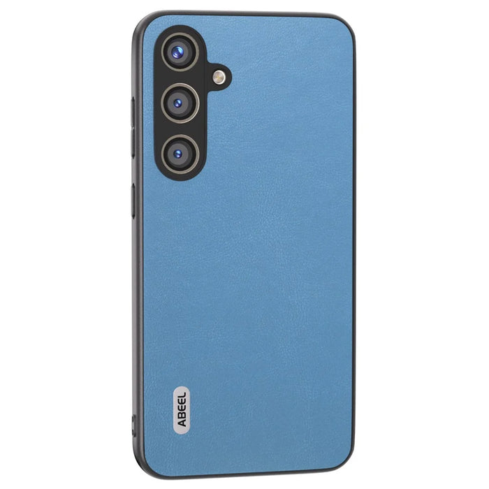 ABEEL For Samsung Galaxy S24 Textured Phone Case Slim PU Leather Shockproof Cover - Sky Blue - 1