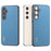 ABEEL For Samsung Galaxy S24 Textured Phone Case Slim PU Leather Shockproof Cover - Sky Blue - 2