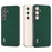 ABEEL For Samsung Galaxy S24 Cowhide Leather Phone Case with Cross Texture - Green - 2