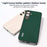 ABEEL For Samsung Galaxy S24 Cowhide Leather Phone Case with Cross Texture - Green - 4
