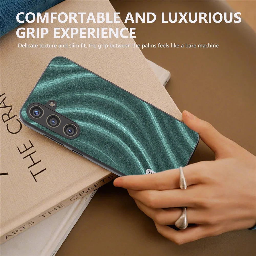 ABEEL For Samsung Galaxy S24 Case Milky Way Series PU Leather Phone Back Cover - Green - 5