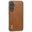 ABEEL For Samsung Galaxy S24 Shockproof Phone Case Leather Coated TPU+PC Cover - Brown - 1