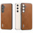 ABEEL For Samsung Galaxy S24 Shockproof Phone Case Leather Coated TPU+PC Cover - Brown - 2