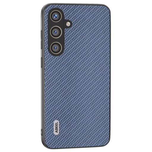 ABEEL for Samsung Galaxy S24 Carbon Fiber Texture Case PU Leather+PC+TPU Protective Phone Cover - Baby Blue - 1