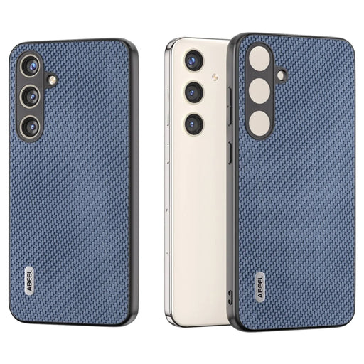 ABEEL for Samsung Galaxy S24 Carbon Fiber Texture Case PU Leather+PC+TPU Protective Phone Cover - Baby Blue - 2