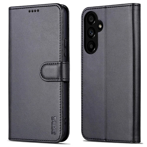 AZNS For Samsung Galaxy A55 5G Leather Case Wallet Phone Cover Magnetic Clasp - Black - 1