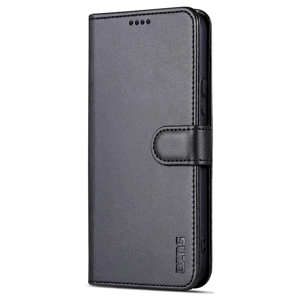 AZNS For Samsung Galaxy A55 5G Leather Case Wallet Phone Cover Magnetic Clasp - Black - 7