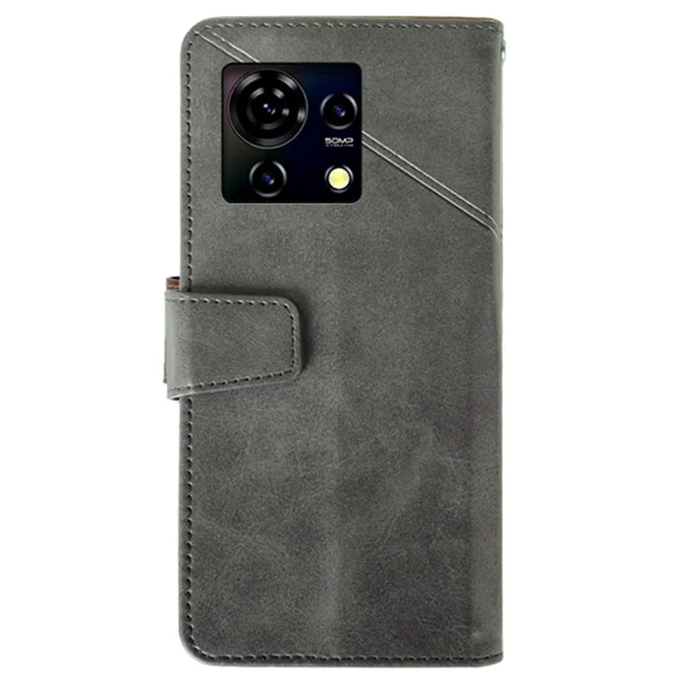 IDEWEI For ZTE Blade V50 Vita Leather Case Calf Texture Stand Wallet Phone Cover - Black - 5