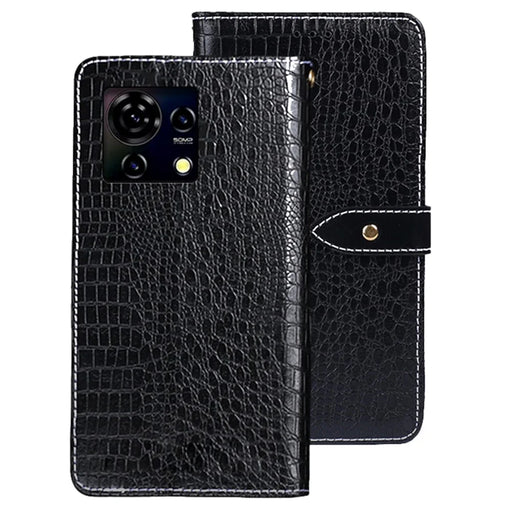 IDEWEI For ZTE Blade V50 Vita Leather Case Wallet Phone Cover Crocodile Texture - Black - 1
