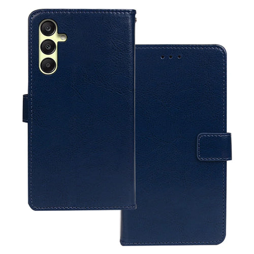IDEWEI Crazy Horse Texture Case for Samsung Galaxy A25 5G (Global) (161.0 x 76.5 x 8.3mm) Leather Cover Wallet - Blue - 1