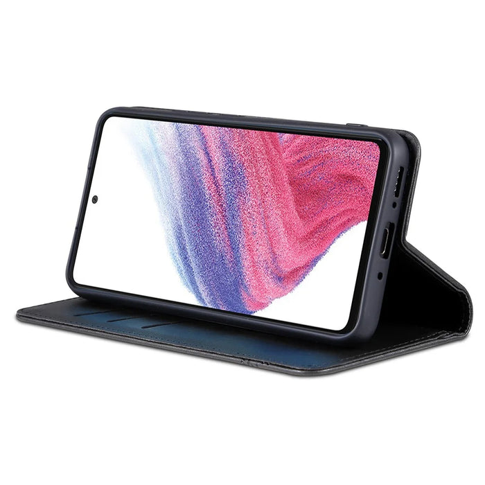 AZNS For Samsung Galaxy A55 5G PU Leather Case Magnetic Phone Cover Wallet - Black - 2