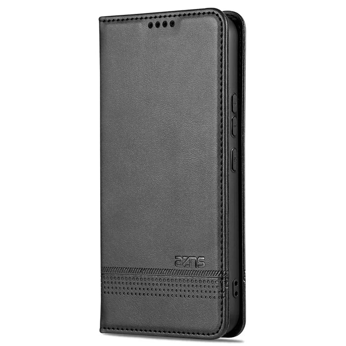 AZNS For Samsung Galaxy A55 5G PU Leather Case Magnetic Phone Cover Wallet - Black - 6