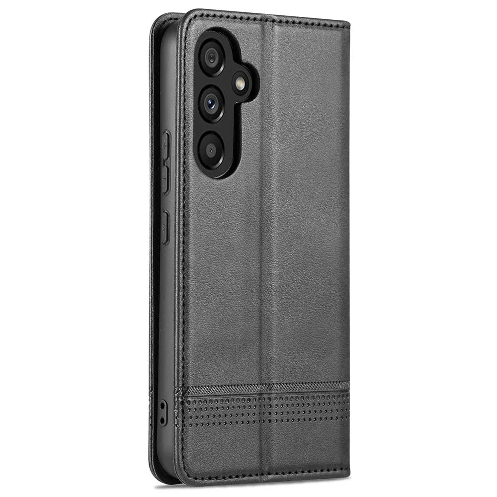 AZNS For Samsung Galaxy A55 5G PU Leather Case Magnetic Phone Cover Wallet - Black - 7