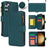 For Samsung Galaxy S22+ 5G Cell Phone Case Scratch Resistant Multiple Card Slots Leather Cover - Blue - 1