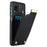For Samsung Galaxy A12 Case Anti-fall TPU+PU Leather Phone Cover with Metal Hardware Decor - Black - 1