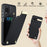 For Samsung Galaxy A12 Case Anti-fall TPU+PU Leather Phone Cover with Metal Hardware Decor - Black - 7