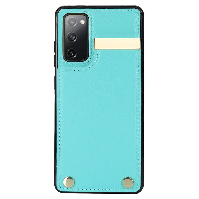 For Samsung Galaxy S20 FE 5G /  S20 FE / S20 FE 2022 / S20 Lite Cell Phone Case TPU+PU Leather Card Holder Cover - Mint Green - 2
