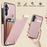For Samsung Galaxy A54 5G Cell Phone Case Card Holder TPU+PU Leather Hardware Decor Shell - Rose Gold - 5