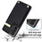 For Samsung Galaxy A73 5G Cover Hardware Decor Card Bag Shockproof TPU+Leather Cell Phone Case - Black - 4