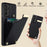 For Samsung Galaxy A73 5G Cover Hardware Decor Card Bag Shockproof TPU+Leather Cell Phone Case - Black - 5