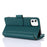 Cell Phone Case for iPhone 11 Card Slots PU Leather Cover with Zipper Pocket - Blue - 4