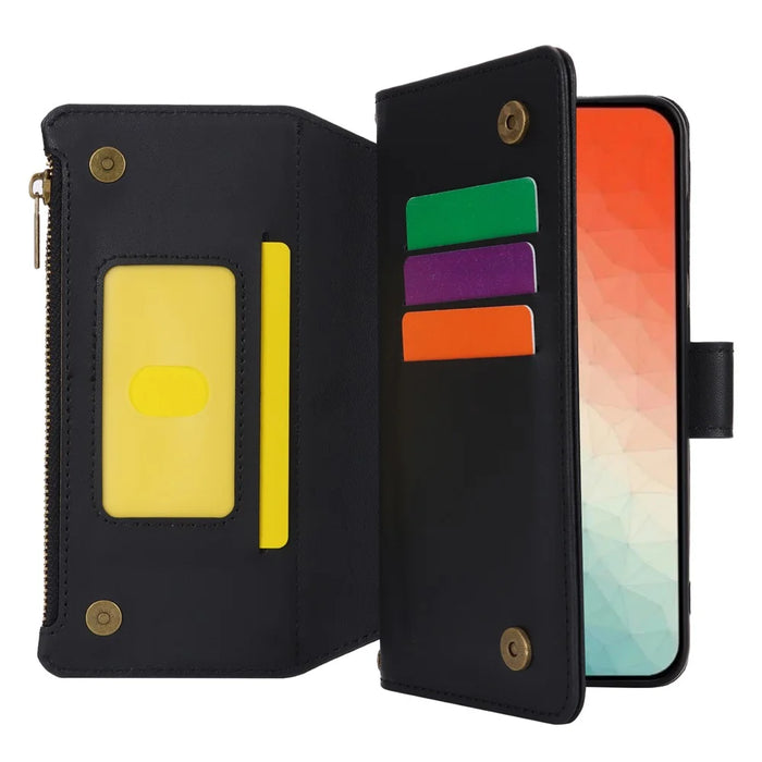 For Samsung Galaxy S24 RFID Blocking Cell Phone Case Shockproof Leather Cover - Black - 2