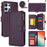 For Samsung Galaxy S24 Ultra Cell Phone Stand Case RFID Blocking Leather Flip Cover - Dark Purple - 1