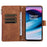 Leather Case for OnePlus 11 5G Shell Rhombus Imprint Zipper Pocket Phone Cover with Hand Strap - Brown - 2