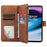 Leather Case for OnePlus 11 5G Shell Rhombus Imprint Zipper Pocket Phone Cover with Hand Strap - Brown - 4